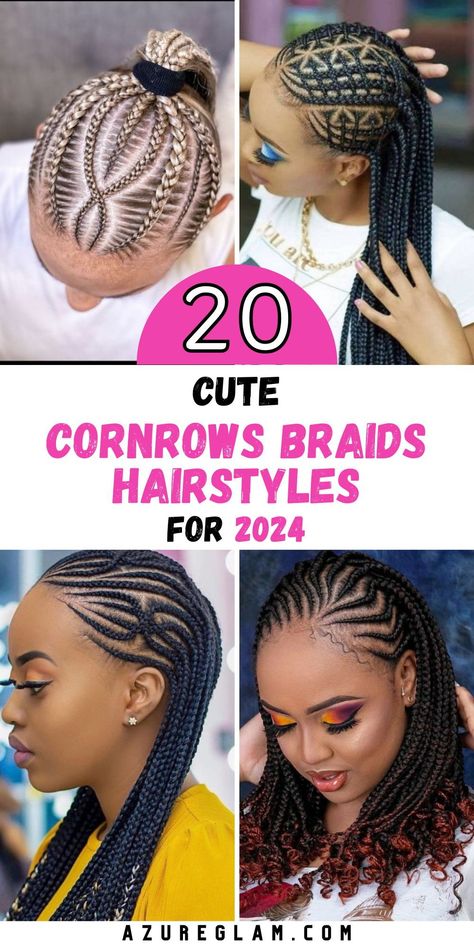 Embrace the latest trends in cornrows braids hairstyles with Cornrows Braids Hairstyles 2024. Our collection is a tribute to the art of braiding, featuring stunning styles for black women, kids, and more. Whether you prefer short and simple designs or intricate patterns with beads, we have options that suit your taste. Redefine your look and stay ahead of the curve with cornrows braids hairstyles 2024. Braided Hairstyles For Preteens, Best Cornrow Hairstyles, Braids For Black Women With Natural Hair, Black Woman Cornrow Hairstyles, Braids And Cornrows, Conrow Braids Hairstyles All Back, Simple Cornrow Braids, Braids Cornrows Hairstyles, Feed In Braids For Black Women