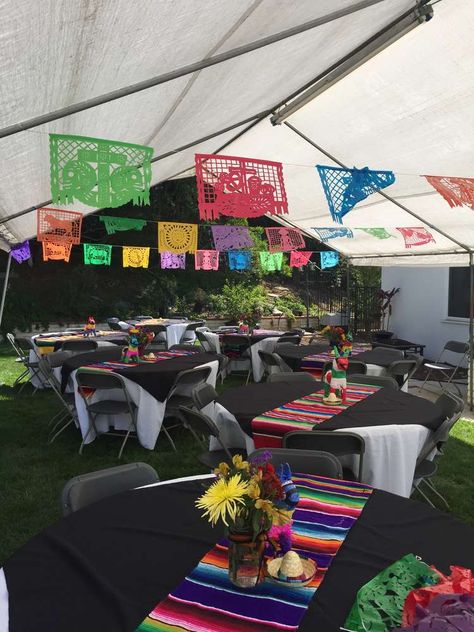 Black Fiesta Theme, Mexican Birthday Party For Men, Retirement Party Ideas Mexican Theme, Mexican Sweet Sixteen Party Ideas, 70th Birthday Fiesta Theme, Mexican Fiesta 50th Birthday, Mexican Team Party Ideas, Mexican Cowboy Party Decorations, Fiesta Party For Men