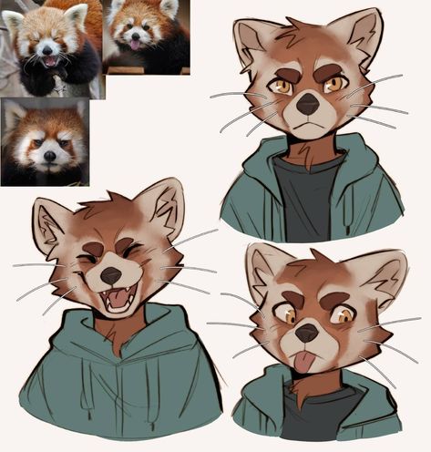 Anthro Red Panda, Anthropomorphic Animals Art, Tanuki Fursona, Red Panda Character Design, Summer Poses Drawing, Red Panda Fursona, Panda Fursona, Red Panda Oc, Anthro Character Design