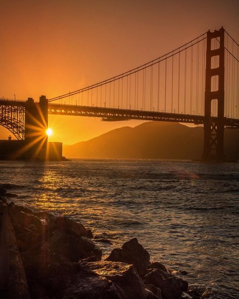 Golden Gate Bridge Sunset, Golden Hour City, Sky Photography Nature, Golden Lights, Photography Nature, Sky Photography, Golden Gate Bridge, Golden Gate, Golden Hour