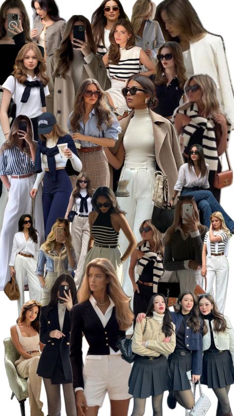 Modest Outfit Ideas, Outfit Collage, Rich Women, Fashion Collage, Old Money Style, Aesthetic Women, Church Outfits, Old Money Aesthetic, Classy Women