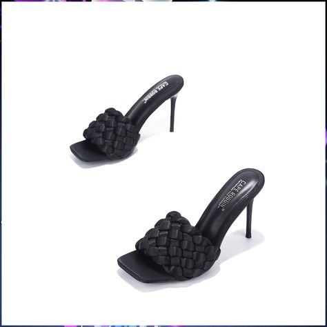 Cape Robbin Miella Stiletto High Heels for Women, Woven Shoes with Square Open Toe High Heels For Women, Women's Over The Knee Boots, Woven Shoes, Heels For Women, Braided Strap, Comfortable Heels, Strap Design, High Heels Stilettos, Shoe Game