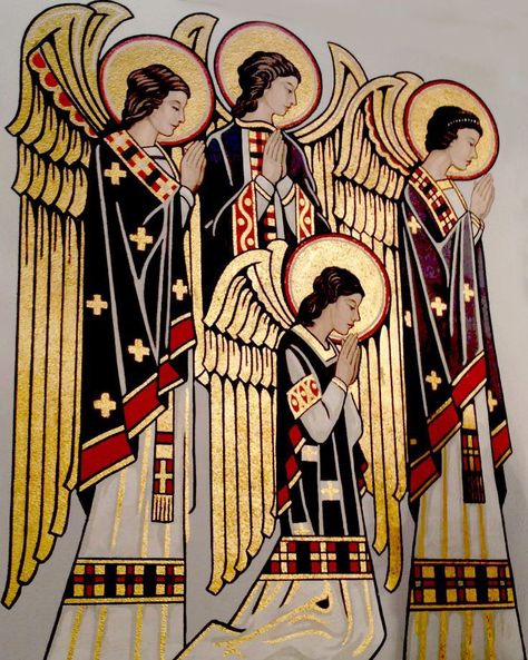 Stained Glass Angel, Angel Artwork, Religious Pictures, Angel Drawing, Religious Illustration, Byzantine Art, Biblical Art, Religious Icons, Jesus Art