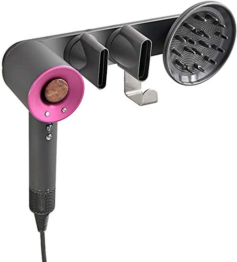 Wall Hair Dryer, Hair Dryer Holder Power, Dyson Supersonic Hairdryer, Diffuser Hair Dryer, Wooden Bathroom Storage, Hairdryer Holder, Blow Dryer Holder, Wall Mounted Hair Dryer, Hair Dryer Accessories