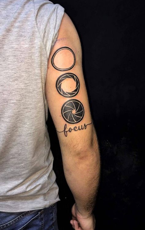 Camera Tattoo  #focus #camera #photography Camera Shutter Tattoo, Retro Camera Tattoo, Camera Tattoos For Men, Photography Inspired Tattoos, Photography Tattoo Ideas Men, Camera Tattoo Design Photographers, Camera Lens Tattoo, Filmmaker Tattoo, Photography Tattoo Ideas