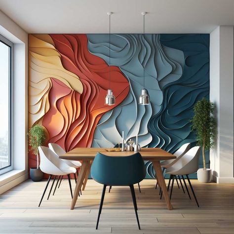 7+ Pop Wall Panel Designs That Will Elevate Your Home Decor • 333+ Images • [ArtFacade] Wall Panel Design, Decorative Wall Panels, Living Room Design Decor, Wall Decor Design, Interior Wall Design, Cafe Interior, Home Room Design, Wall Artwork, Wall Panels