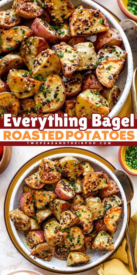 These Everything Bagel Roasted Potatoes are a delicious Easter side dish for a crowd! This roasted potato recipe is perfectly crispy and tasty. It's also a kid-friendly Easter side dish! Save this pin for later. Side Dishes For Easter Dinner Families, Healthy Easter Sides Dishes, Easter Breakfast Potatoes, Easy Easter Potatoes, Potato Recipes For Easter, Healthy Easter Sides, Sides For Supper, Easy Easter Potato Side Dishes, Healthy Easter Side Dishes