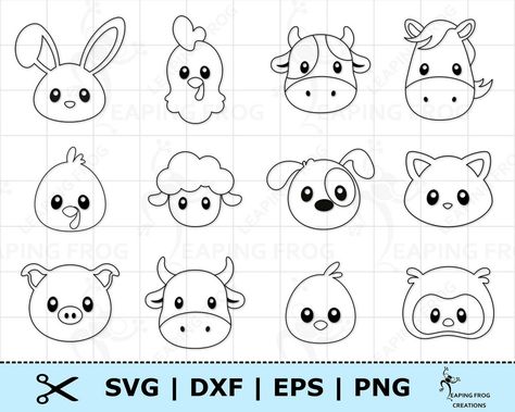 Colorful Clip Art of Barnyard Creatures Summer Rice, Farm Animals Svg, Crafts Drawing, Creative Clips Clipart, Farm Cake, Shrink Art, Farm Kids, Draw Animals, Wood Book