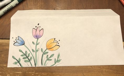 Grad Drawings, Letter Writing Samples, Mail Art Envelopes, Bond Paper Design, Pretty Letters, Ribbon Crafts Diy, Page Borders Design, Envelope Lettering, Decorated Envelopes