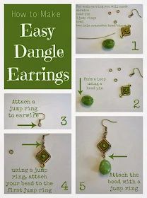 How to Make Easy Dangle Earrings Diy Dangle Earrings, Diy Earrings Dangle, Diy Mom, Diy Jewelry Making Tutorials, Earrings Ideas, Dangle Necklace, Beaded Earrings Diy, Diy Jewelry Unique, Mom Diy