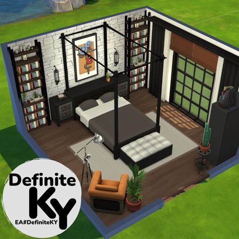 Sims 4 Functional Bedroom Cc, Sims 4 Base Game Bedroom Ideas, Sims Bedroom Ideas Base Game, Sims 4 Room Ideas Base Game, Game Bedroom Ideas, Game Bedroom, Sims 4 Base Game, Sims Houses, Sims 4 Bedroom