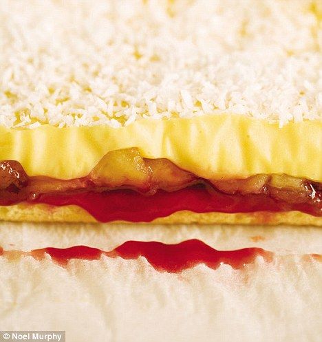 Recipe: Manchester tart slice Manchester Tart Recipe, Traybakes Sweet, Malteaser Slice, Marcus Wareing Recipes, School Puddings, Manchester Tart, Milk Tarts, Deansgate Manchester, Special Deserts