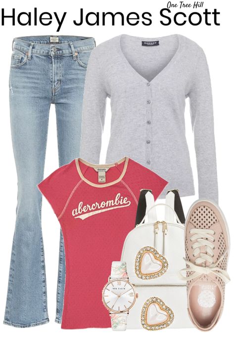 Haley James Scott one tree hill outfit ideas | Haley James Scott Outfits, One Tree Hill Outfits, Haley James, Haley James Scott, James Scott, Pastel Pink Hair, Vegan Leather Backpack, Outfit Inspo Casual, Jesse James