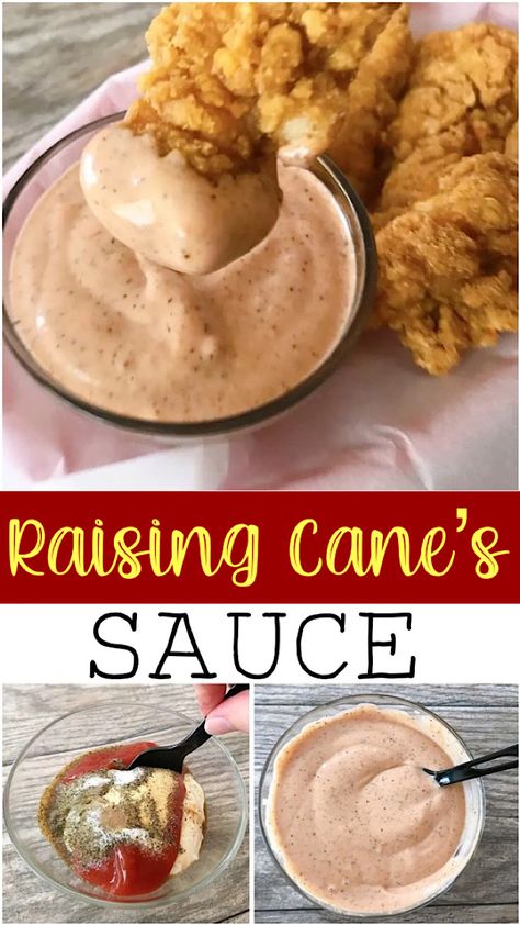 Raising Cane Sauce Recipe, Canes Sauce, Canes Chicken, Dipping Sauces For Chicken, Chicken Sauce Recipes, Raising Canes, Crispy Chicken Tenders, Homemade Sauce Recipes, Dipping Sauces Recipes