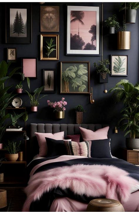 Luxurious Room, Dekorasi Kamar Tidur, Dark Home Decor, Florida Living, Cozy Room Decor, Apartment Decor Inspiration, Dream Room Inspiration, Remodel Bedroom, Pink Walls