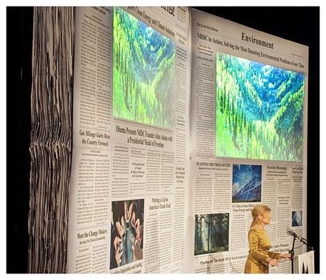 Newspaper Stage Design, Newspaper Installation, Newspaper Exhibition, Newspaper Backdrop, Black White Texture, David Stark, Modern Minimalist Wall Art, Corporate Event Design, Interactive Exhibition