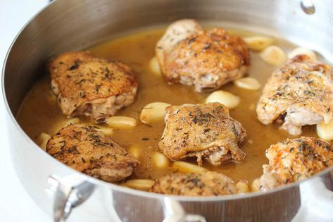 Ina Garten Chicken Piccata, 40 Clove Garlic Chicken, Ina Garten Chicken, Armenian Recipes, Creamy Garlic Sauce, Rose Recipes, Popsugar Food, Chicken Ideas, Chicken Meals