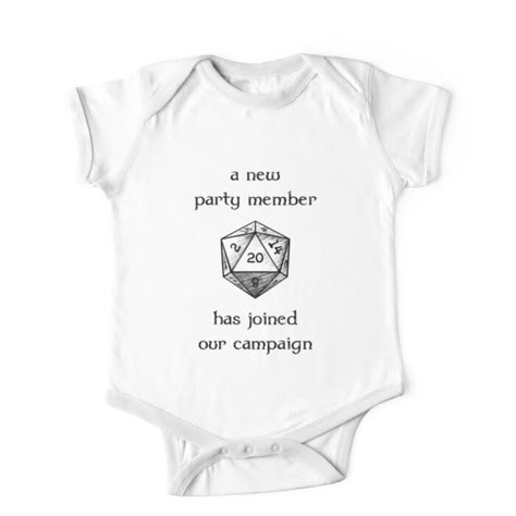 Soft and durable One-Piece - Short Sleeve kids clothing. Solid colors are 100% cotton, heather colors are cotton blends. Range of color options. Geeky baby wear for little adventurers - great for a nerdy D&D pregnancy announcement! Game Of Thrones Onesie, Nerd Nursery Ideas, Lotr Baby Announcement, Dnd Baby Announcement, Dnd Baby Shower Ideas, Nerdy Onesies, Nerdy Pregnancy Announcement, Nerdy Baby Announcement, Nerdy Nursery