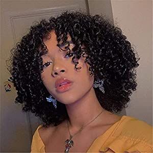 Real Hair Wigs, Curly Human Hair Wig, Curly Hair Inspiration, Curly Girl Hairstyles, Curly Hair With Bangs, Curly Hair Care, Brazilian Human Hair, Curly Hair Cuts, Short Curly Hair