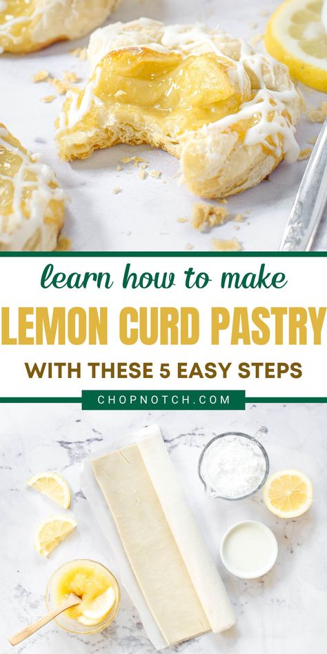 Save a trip to the bakery and make these super-simple lemon curd puff pastry Danishes yourself. They are easy to make with our 5 simple steps. The flaky pastry, tangy filling and sweet glaze are so good. Lemon Puff Pastry Recipes, Lemon Puff Pastry Desserts, Lemon Curd Pastry, Lemon Curd Danish, Lemon Curd Puff Pastry Recipes, Puff Pastry And Lemon Pie Filling, Lemon Danish Puff Pastries, Puff Pastry Danish, Lemon Curd Puff Pastry