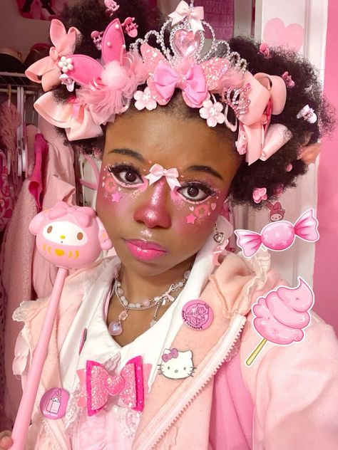 Harajuku Makeup Kawaii, Decora Kei Makeup, Decora Makeup, Cosmic Makeup, Harajuku Makeup, Makeup Practice, Pastel Makeup, Gyaru Makeup, Girly Makeup