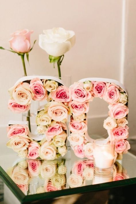 These lovely floral numbers would be perfect for the next birthday celebration. Floral Numbers, 30th Bday Party, 30th Birthday Bash, 30th Party, 30th Bday, 70th Birthday Parties, 30th Birthday Parties, 90th Birthday, 50th Birthday Party