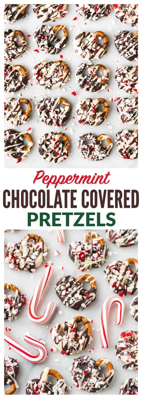 Dark or white chocolate peppermint covered pretzels are an easy, thoughtful homemade edible gift idea for the holiday season. Holiday Pretzel Treats Christmas Candy, Peppermint Covered Pretzels, Chocolate Pretzel Ideas, Chocolate Covered Pretzels Christmas Gift, Holiday Treats Pretzels, Chocolate Covered Pretzels For Christmas, Xmas Chocolate Covered Pretzels, Peppermint Pretzels Christmas, Pretzels Dipped In Chocolate Christmas