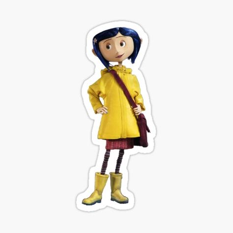 Pegatinas: Coraline | Redbubble Coraline Jones, Sublimation Ideas Projects Inspiration, Yellow Raincoat, Anime Stickers, Coraline, 7th Birthday, Journal Stickers, Jack Skellington, Tim Burton