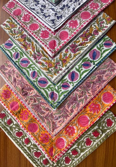 Hand block printed fabrics