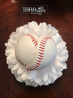 Small Garter Homecoming, Baseball Mums Homecoming, Baseball Garter Homecoming, Baseball Garter, Heart Mum, Hoco Mums, Mums And Garters, Senior Mums, Homecoming Corsage