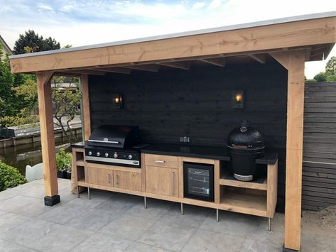 Backyard Kitchen Ideas, Outdoor Grill Area, Outdoor Bbq Area, Outdoor Grill Station, Outdoor Cooking Area, Patio Layout, Modern Outdoor Kitchen, Outdoor Kitchen Decor, Outdoor Patio Bar