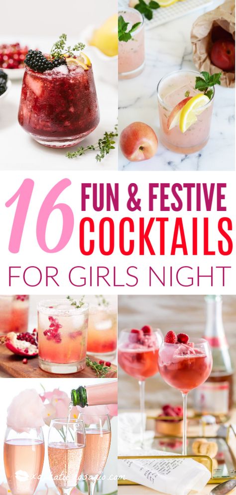 Cocktails For Girls Night, Pink Senorita, Drinks Alcohol Recipes Party, Girls Night In Food, Girls Night Cocktails, Girls Night Drinks, Day Cocktails, Girly Drinks, Moscow Mules