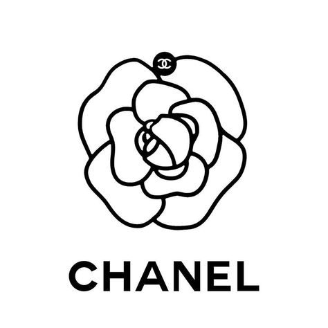 Stencil Sketch, Camelia Chanel, Chanel Art Print, Chanel Camellia Flower, Chanel Flower, Chanel Wall Art, Chanel Art, Chanel Camellia, Fashion Background