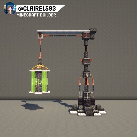 #minecraft #minecraftbuildingideas #minecraftbuild #minecraftaesthetic Minecraft Industrial, Minecraft Fabric, Minecraft Building Blueprints, Minecraft Steampunk, Minecraft Statues, Minecraft Theme, Minecraft Banner Designs, Minecraft Farm, Crane Design