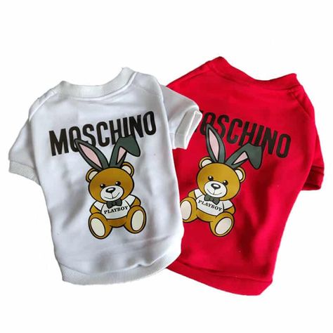 TITLE:Moschino dog sweatshirt w158# DURABLE -Moschino dog sweatshirt is neatly stitched in all the right parts for durability and cleanliness and has a super soft interior for extra comfort. SUPER SOFT - This super cute dog clothes , made from cotton and a little span material , provides cozy feeling during four seasons with soft lining, perfect cold weather days, spring, autumn. EASY FIT - This awesome Moschino dog sweatshirt and cat outfit slips on and off easily and offers a cool and comforta Gucci Dog Collar, Gucci Dog, Dog Fashion Clothes, Dog Car Seat Belt, Big Dog Clothes, Cat Outfit, Dog Trends, Waterproof Picnic Blanket, Super Cute Dogs