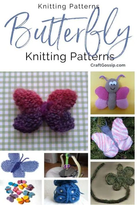 13 Butterfly Knitting Patterns – Knitting patterns & Articles #knitting #knittingpatterns #butterfly Knit Butterfly Pattern, Butterfly Knitting Pattern, Knitted Butterfly Free Pattern, Butterfly Knitting Pattern Free, Knitted Butterfly, Knit Butterfly, Crochet Butterflies, Crochet Butterfly Free Pattern, Butterfly Crochet