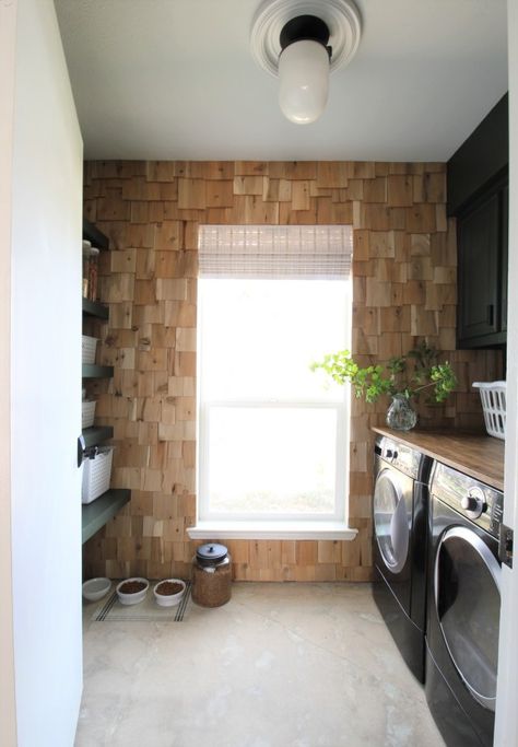 Cedar Shake Interior Wall, Cedar Shakes Accent, Cedar Shake Accent Wall, Cedar Shake Wall Interiors, Cedar Shakes Interior Wall, Simple Diy Accent Wall, Cedar Accent Wall, Ideas For Accent Walls, Accent Wall Tutorial