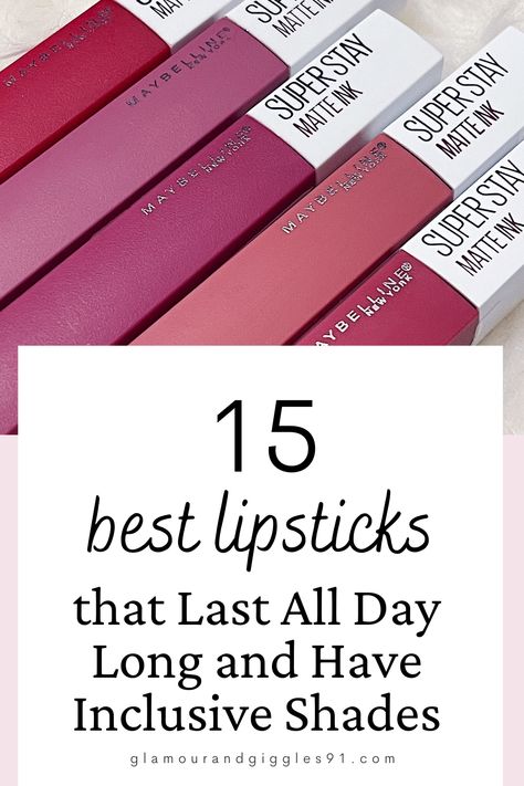 Long Lasting Lipstick Tips, Longest Lasting Lipstick, Everyday Lipstick, Berry Lipstick Makeup Look, Long Wearing Lipstick Best, Best Drugstore Lipstick 2023, Best Long Wearing Lipstick, Lipstick That Stays On All Day, Lipstick Ideas