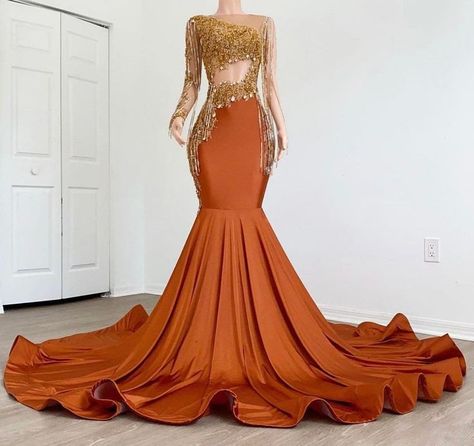 Burnt Orange Prom Dress, Embellished Prom Dress, Orange Prom Dresses, Long Mermaid Dress, Prom Inspiration, Velvet Evening Dress, African Prom Dresses, Velvet Prom Dress, Gorgeous Prom Dresses