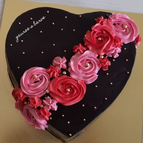 Anniversary cake , heart shape cake Anniversary Heart Cake Designs, Heart Shape Cake Decoration, Heart Shape Chocolate Cake Designs, Anniversary Chocolate Cake Design, Heart Shape Cake Designs For Anniversary, Cake Designs Heart Shape, Heart Shaped Valentines Cake, Heart Shape Cake Designs For Birthday, Anniversary Cake Heart Shape