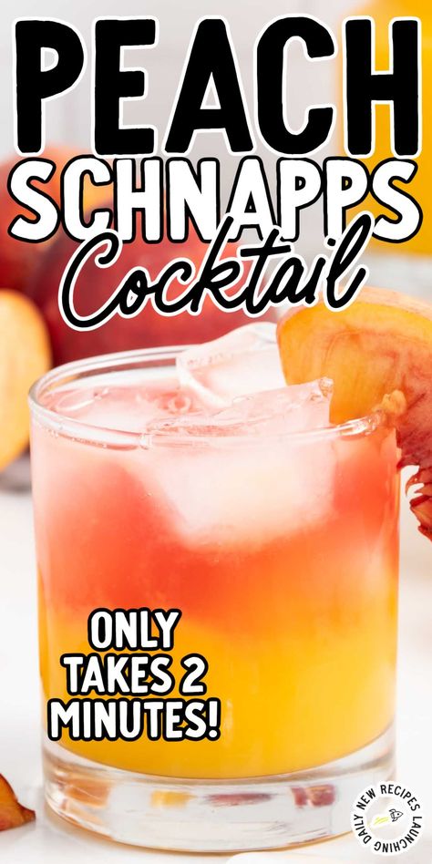 Peach Schnapps Cocktail Rum And Peach Schnapps Drinks, Cocktail Recipes With Peach Schnapps, Peach Snaps Shots, Fuzzy Peach Cocktail, Peach Fizz Cocktail, Peach Liquor Drinks, Peach Ring Cocktail, Peach Drinks Alcohol Cocktails, Peach Ring Alcoholic Drink