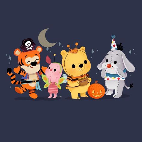 Winnie The Pooh Disneyland, Adorable Halloween Costumes, Tigger And Eeyore, Disney Canvas Paintings, Happy Thanksgiving Wallpaper, Halloween Wallpaper Backgrounds, Halloween Wallpaper Cute, Winnie The Pooh Pictures, Disneyland Halloween