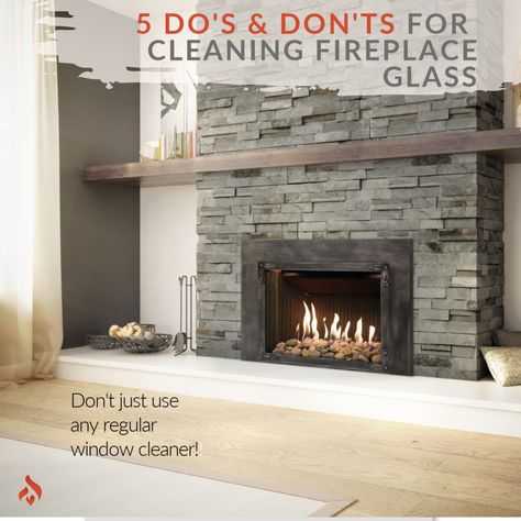 Glass Door Fireplace, Fireplace Glass Doors, Propane Fireplace, Clean Fireplace, Glass Fireplace, Old Towels, Car Wax, Home Management, Glass Cleaner