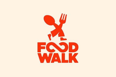 Walk Logo, Eat Logo, Food Brand Logos, Catering Logo, Fast Food Logos, Logo Branding Design, Business Fonts, Food Logo Design, Restaurant Logo