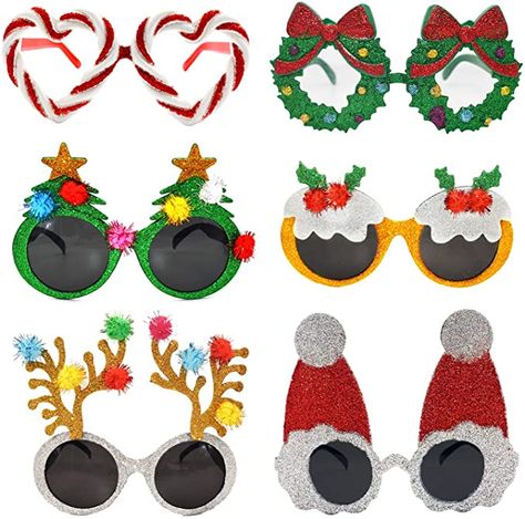 Amazon.com: Novelty Christmas Sunglasses Creative Funny Glasses Happy New Year Celebration Eyewear, Holiday Costume Party Supplies Decoration for Kids and Adults: Clothing Antler Christmas Tree, Christmas Sunglasses, Xmas Costumes, Antler Christmas, Christmas Coat, Holiday Favors, Christmas Photo Booth, Christmas Glasses, Santa Candy