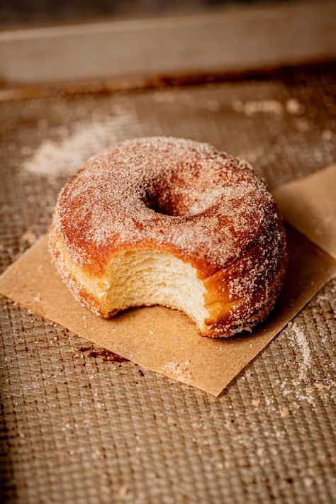 These cinnamon sugar brioche donuts are made with an enriched dough that's fried to soft, pillowy perfection, then tossed in a generous coating of cinnamon sugar. Once you whip up a baker's dozen of these classic donuts from scratch and taste how incredible they are, you'll never buy them from a bakery again! Donut Recipe Easy, Best Oil For Frying, Brioche Donuts, Morning Treats, Doughnut Recipes, Donut Ideas, Baking Lessons, Donut Calories, Easy Donuts