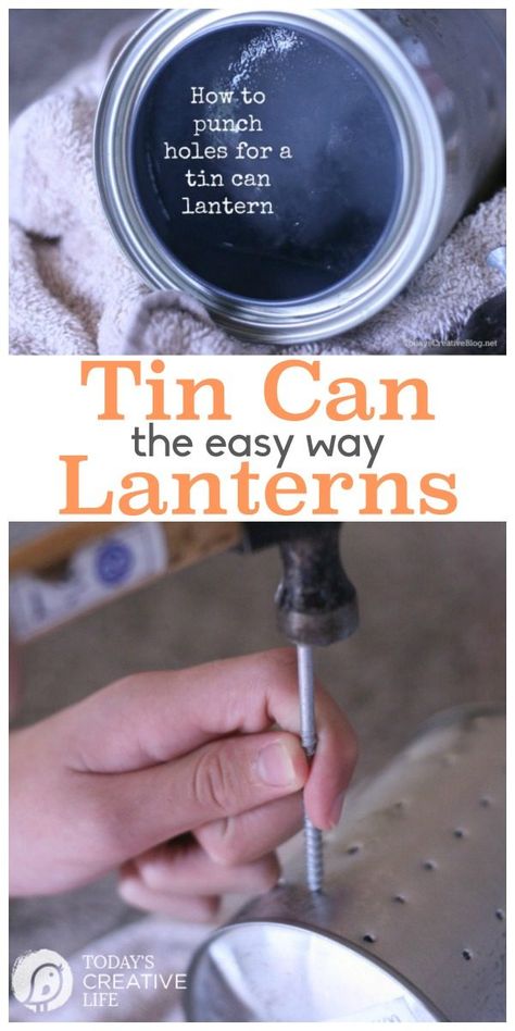 Formula Can Crafts, Tin Can Lights, Punched Tin Patterns, Painted Tin Cans, Can Lanterns, Tin Can Lanterns, Recycled Tin Cans, Tin Can Art, Aluminum Can Crafts