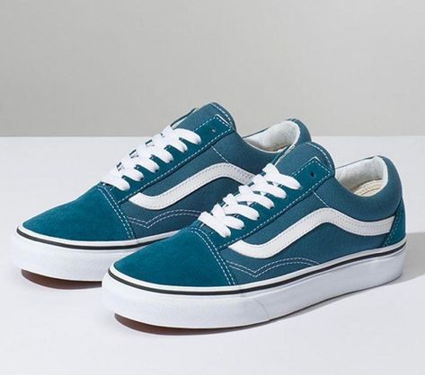 Vans Shoes Fashion, Long Sleeve Dresses Fall, Shoes Fashion Photography, Vans Old School, Tenis Vans, Van Color, Kicks Shoes, Colour Theory, Blue Vans