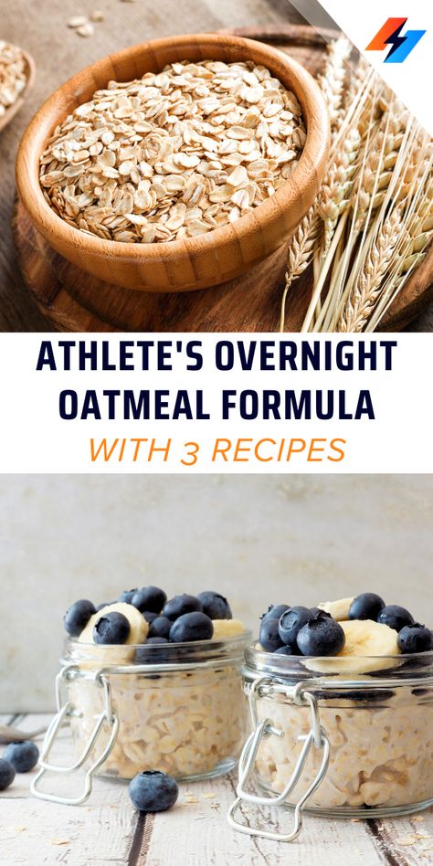 Healthy Breakfast Recipes For Athletes, Pre Workout Oatmeal, Diy Pre Workout Drink Recipes, Breakfast For Athletes Healthy, Overnight Oats For Runners, Early Morning Pre Workout Food, Post Workout Overnight Oats, Post Workout Oatmeal, Oatmeal Yogurt Breakfast