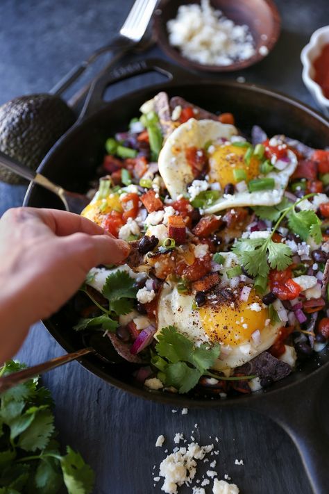 Huevos Rancheros Nachos, Sweet Potato Home Fries, Avocado Recipes Dinner, Salad Recipes With Bacon, Breakfast Nachos, Potato Salad Mustard, Salad Recipes Healthy Easy, Potato Salad With Egg, Salads For A Crowd